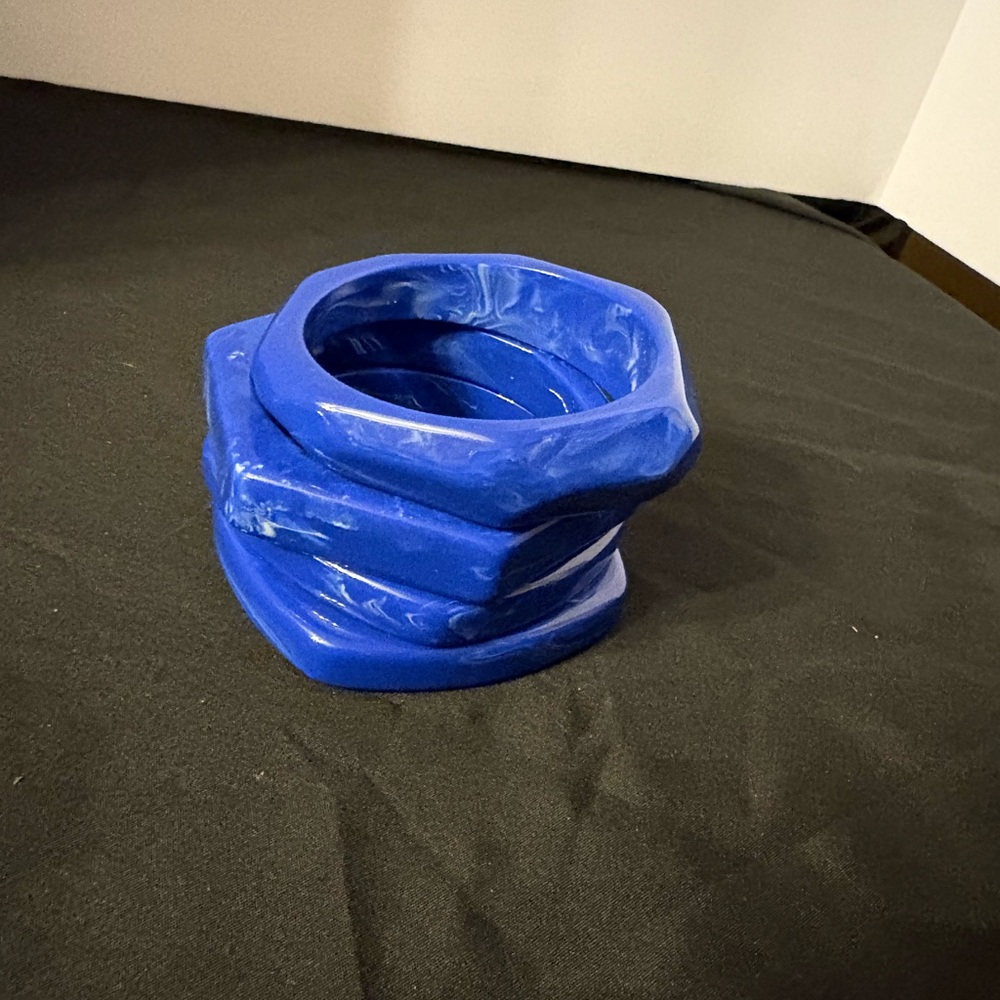 Sassy Jones Bold Blue Stacked Bangle Bracelet